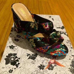 Beautiful, like new satin sandals.